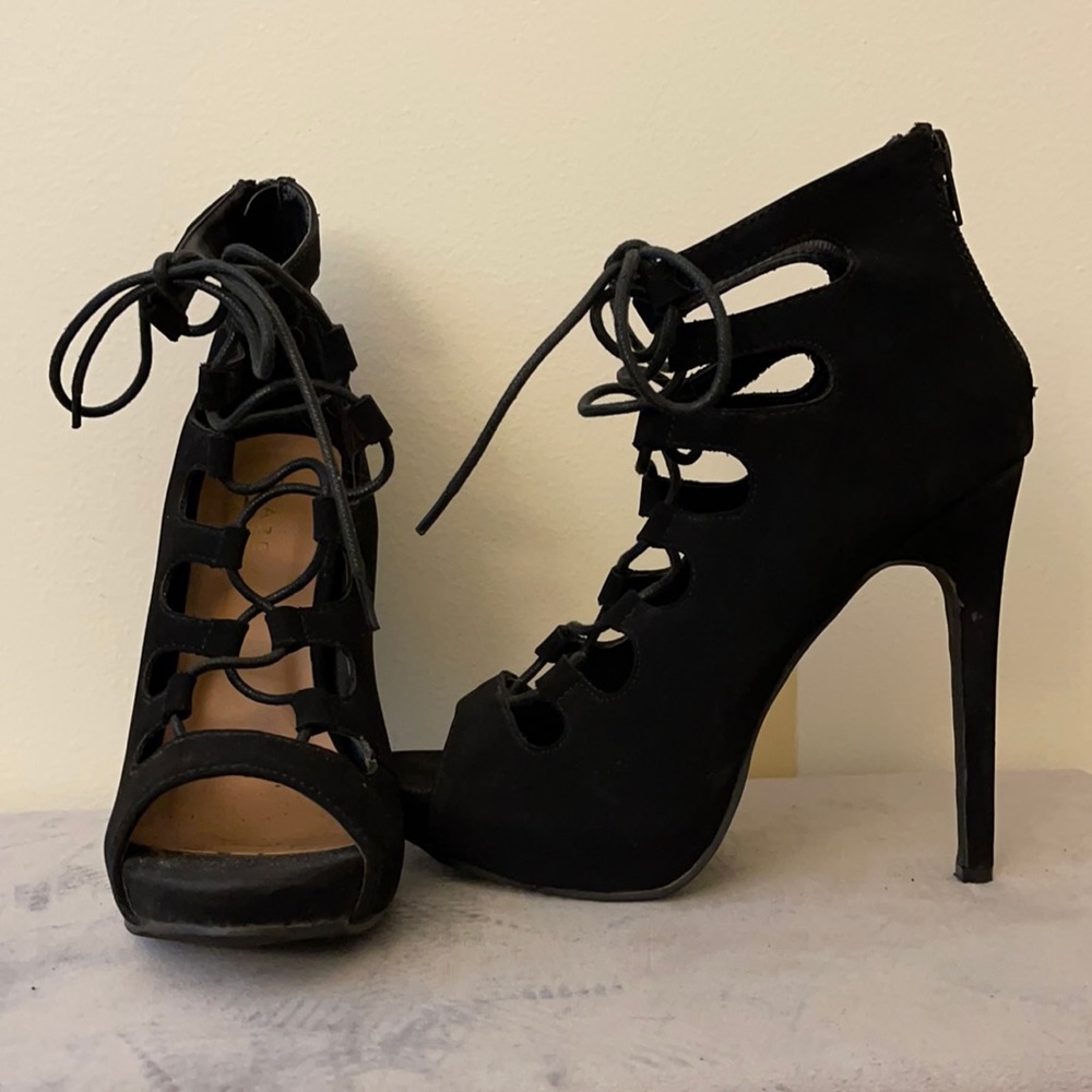 Black Lace Up Heels